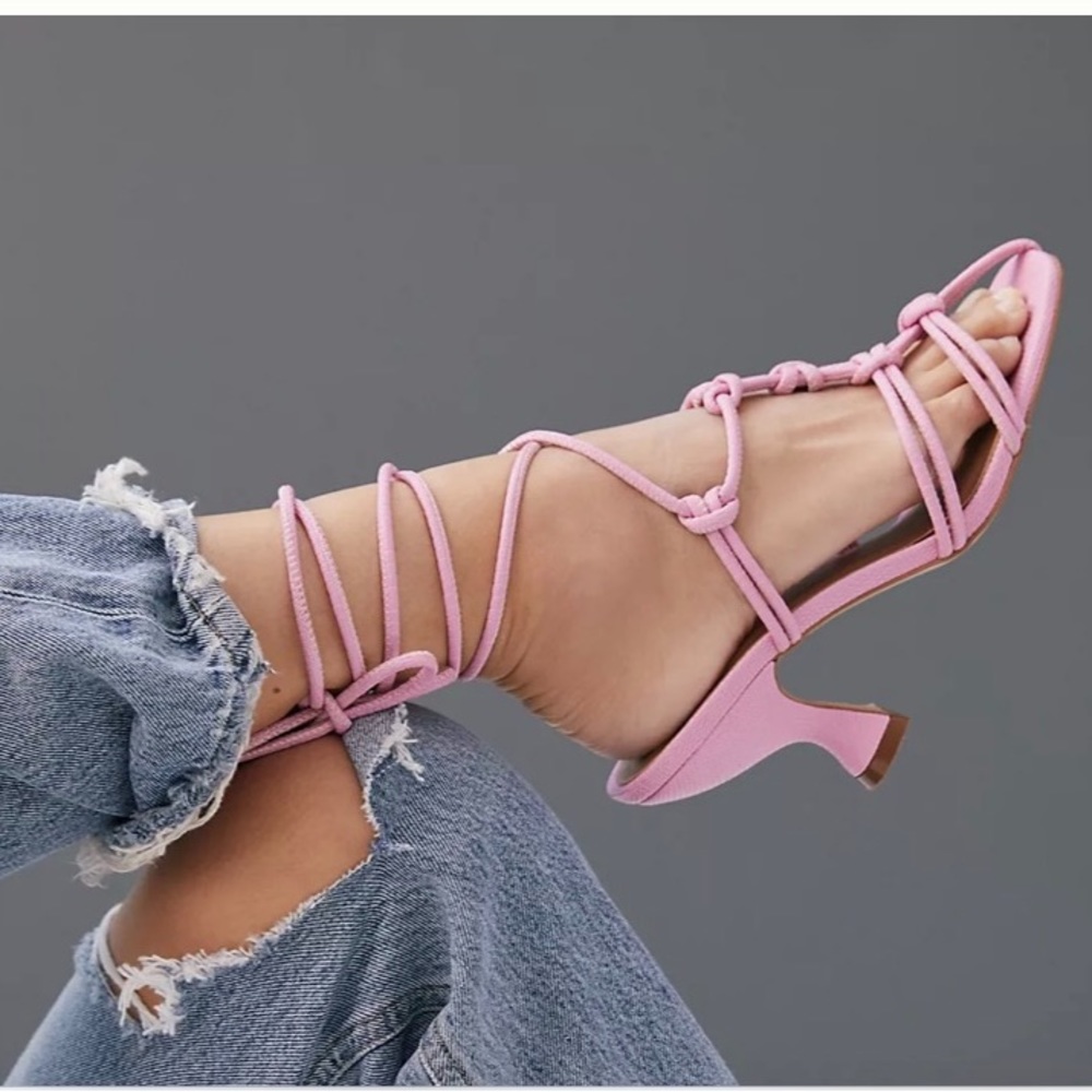 New Anthropologie Light Pink Strappy Spring, Summer Sandals - Picture 5 of 9